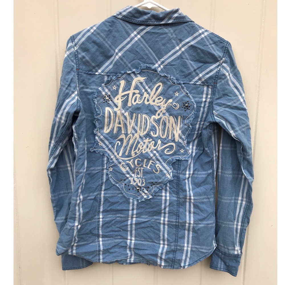 Harley Davidson Flannel Button Up Women’s M